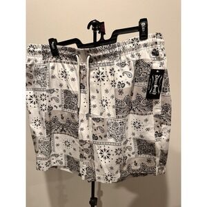 Dogg Supply Snoop Dogg White Bandana Patchwork Shorts Mens XXL Casual Streetwear